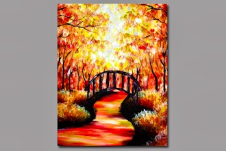 Paint Nite: Bridge Under The Autumn Forest